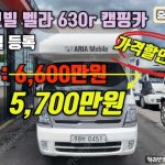 아리아 모빌 벨라 630R 캠핑카 5인승 2020년식 8,000km 5,700만원